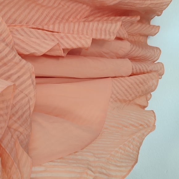 Bardot Melinda Stripe High Low Dress Orange Sz Medium Front Button High Low - Picture 7 of 13